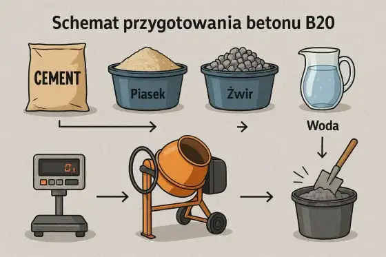 Suchy beton na działce - proporcje, woda i praktyczne przeliczenia
